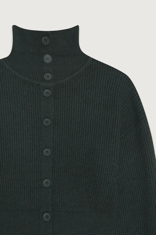 High Neck Button Up Sweater | OAK + FORT